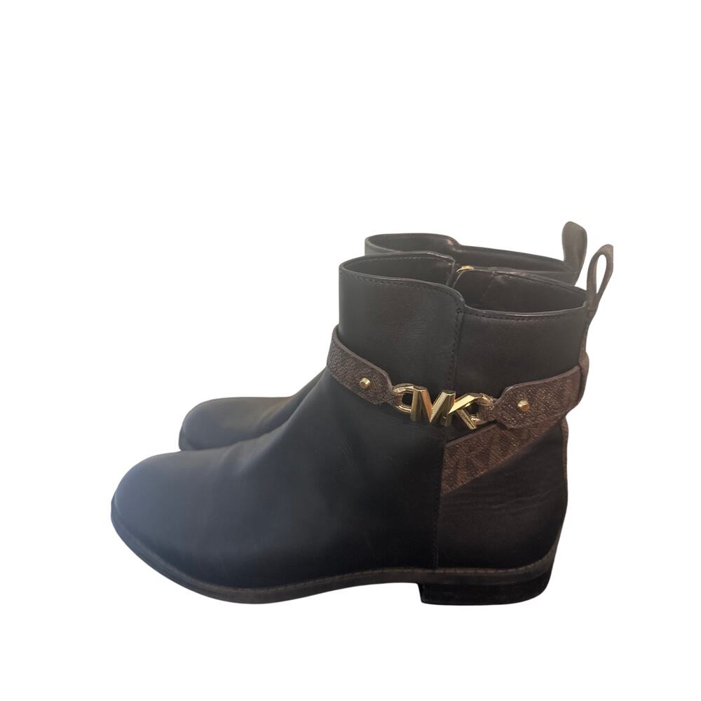 Michael Kors Farrah leather and logo ankle boots 7M z1
